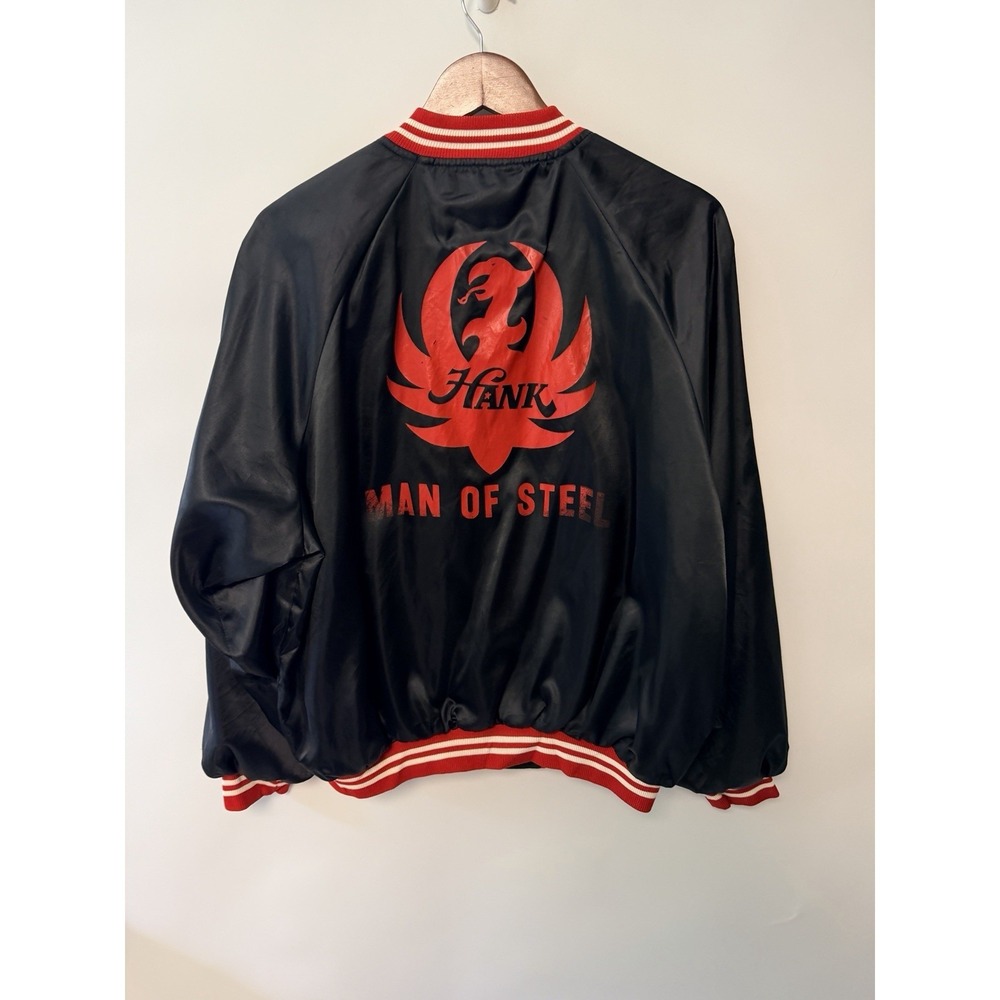 Vintage Hank Williams Jr Tour Bomber Jacket  XL Satin‎ Country Music Festival